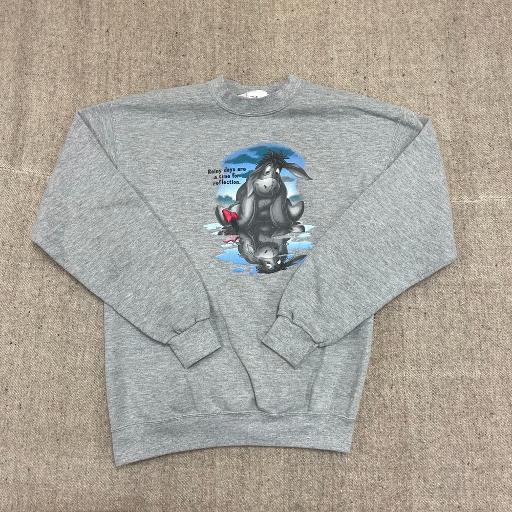 Vintage‎ Eeyore Graphic Sweatshirt Men Medium Grey 1990s Disney Store